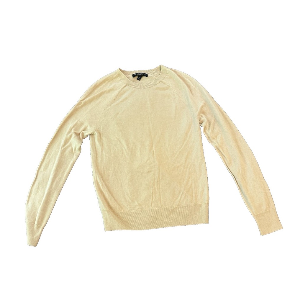 Banana Republic 100% Merino Wool Womens Sweater S Cream Ivory Minimalist Preppy